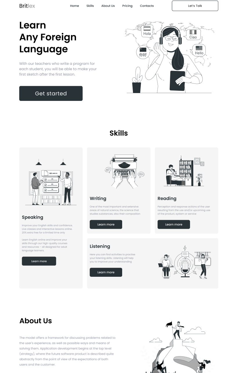 Language school project preview