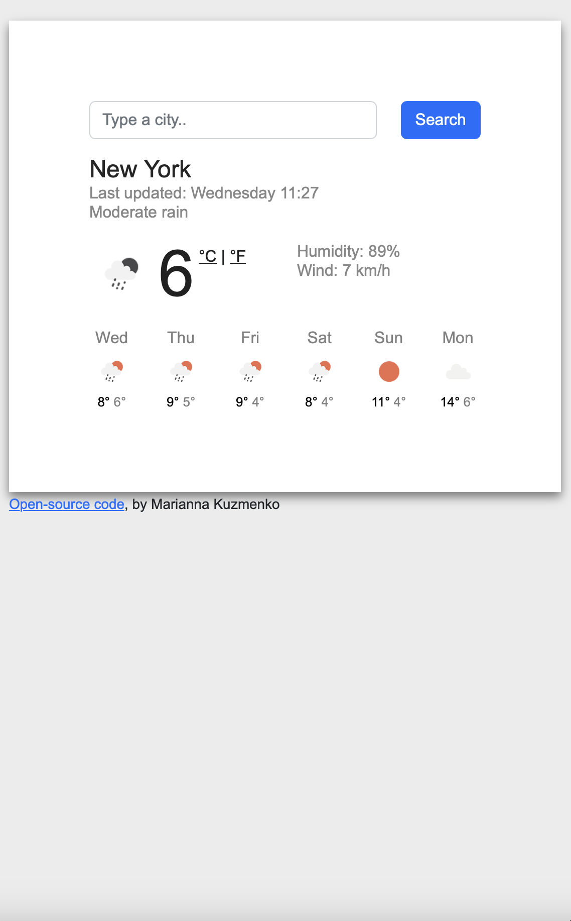 Weather project preview